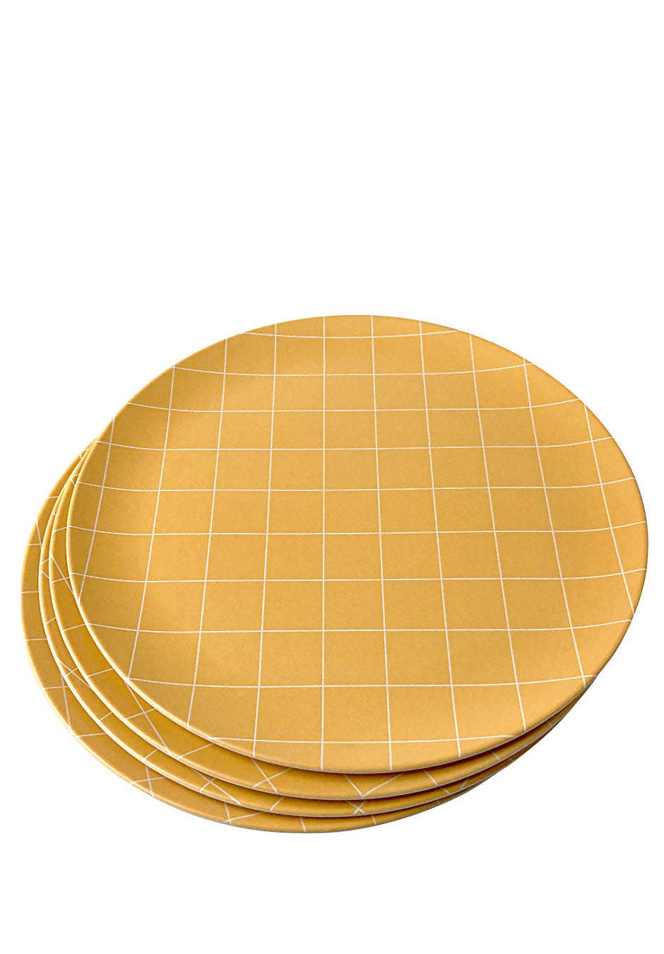 Orange Grid Dinner Plate