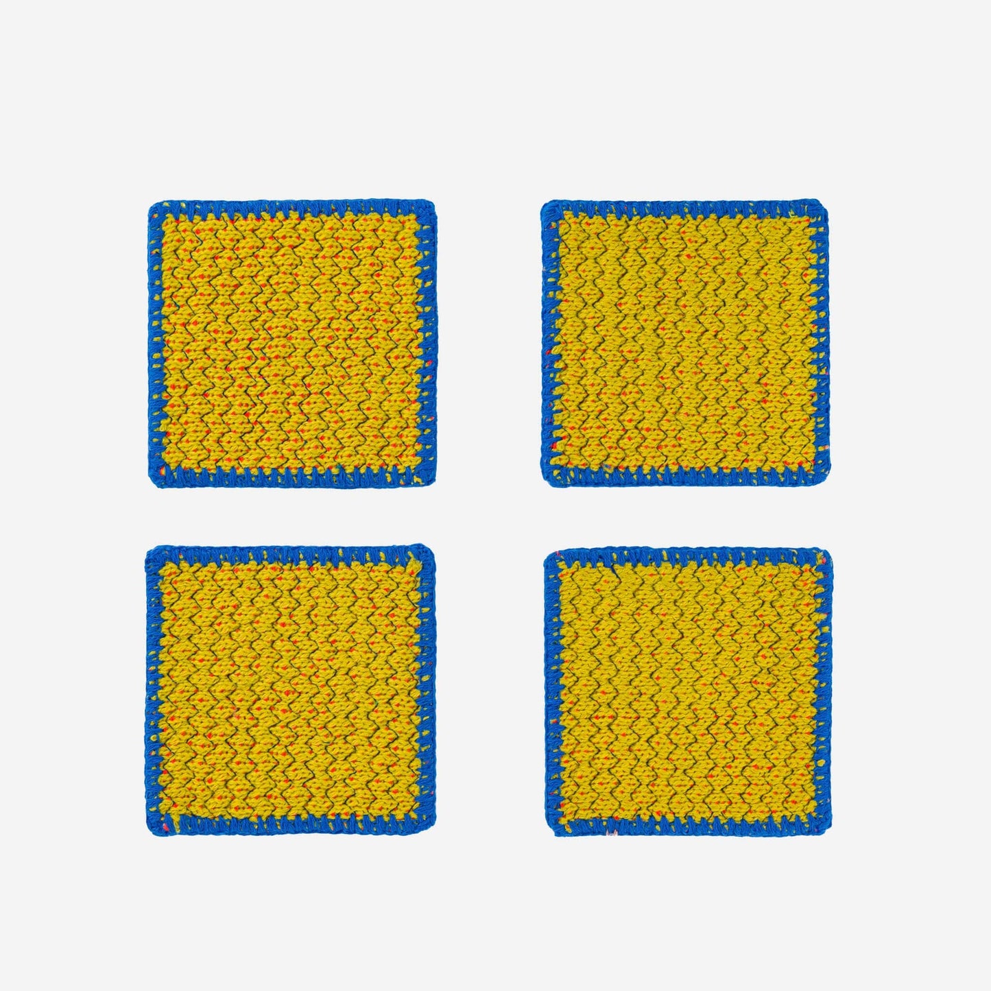 Scrap Mix Coaster Set: Golden Olive Cobalt