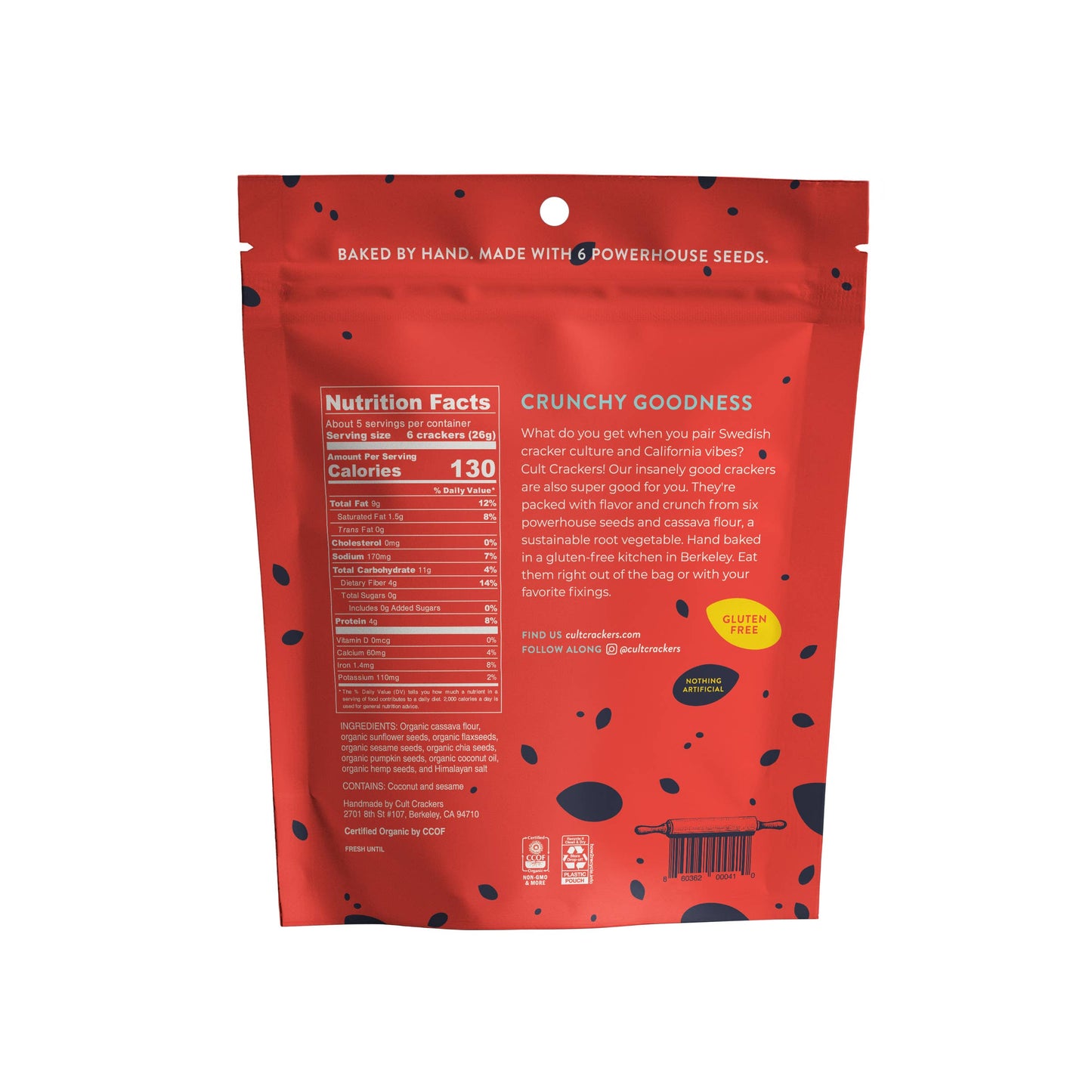 Cult Crackers - Crunchy Cassava Crackers Organic Gluten Free Holiday Snacks