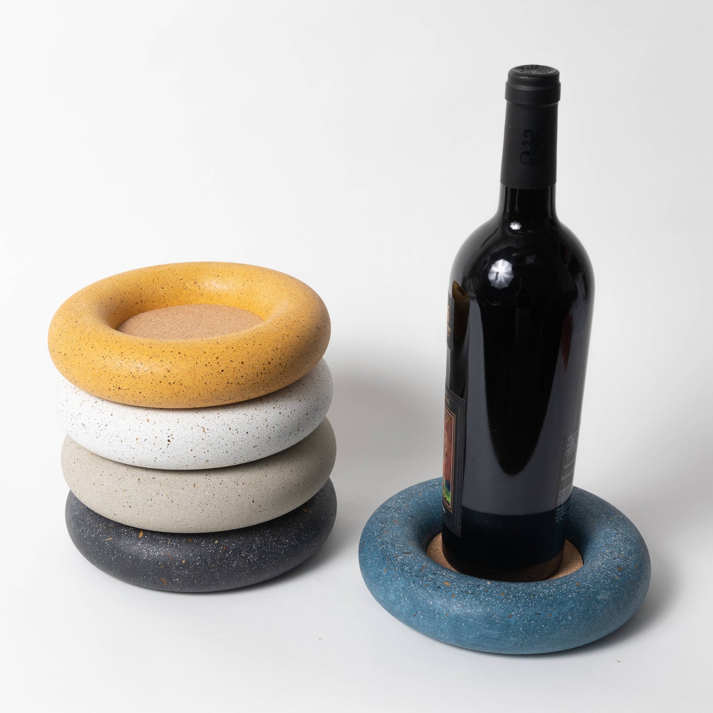 Wine Bottle Coasters: Natural Terrazzo
