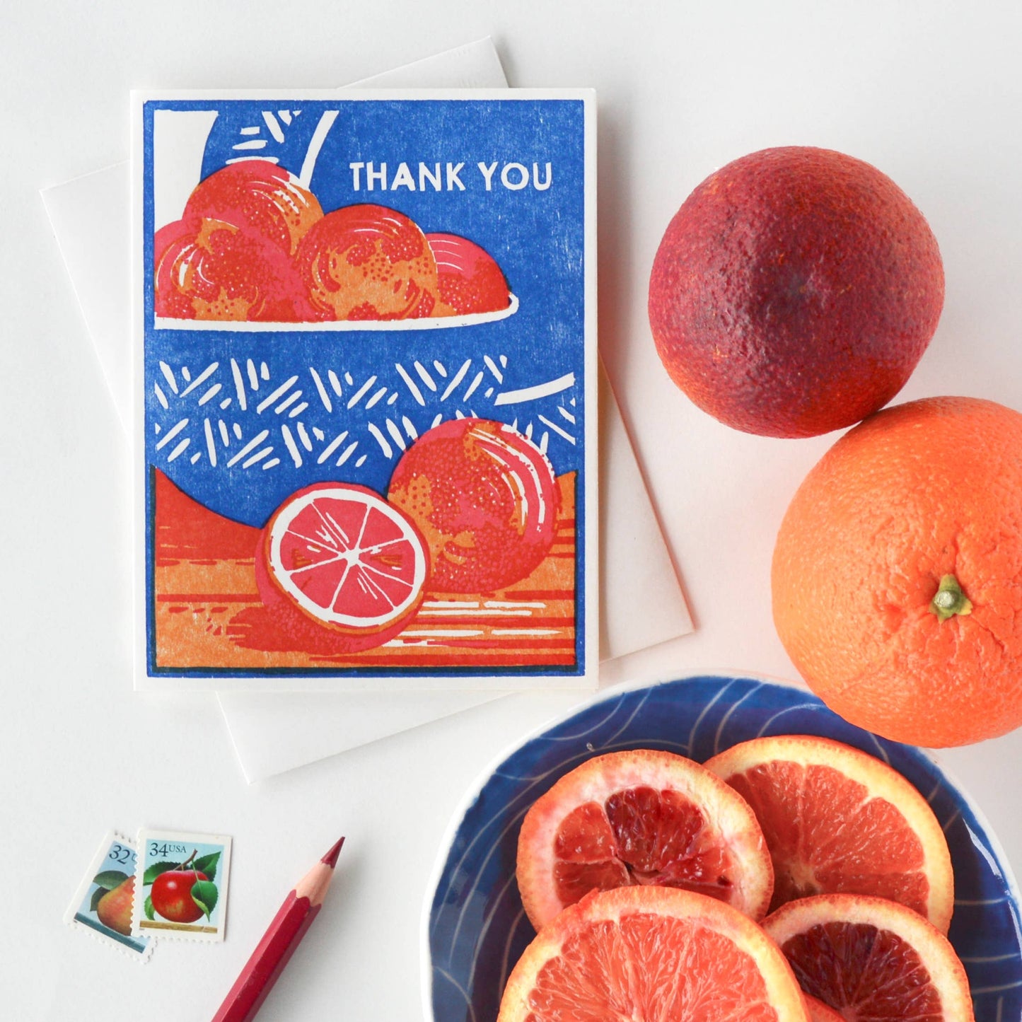 Blood Orange Thank You Card