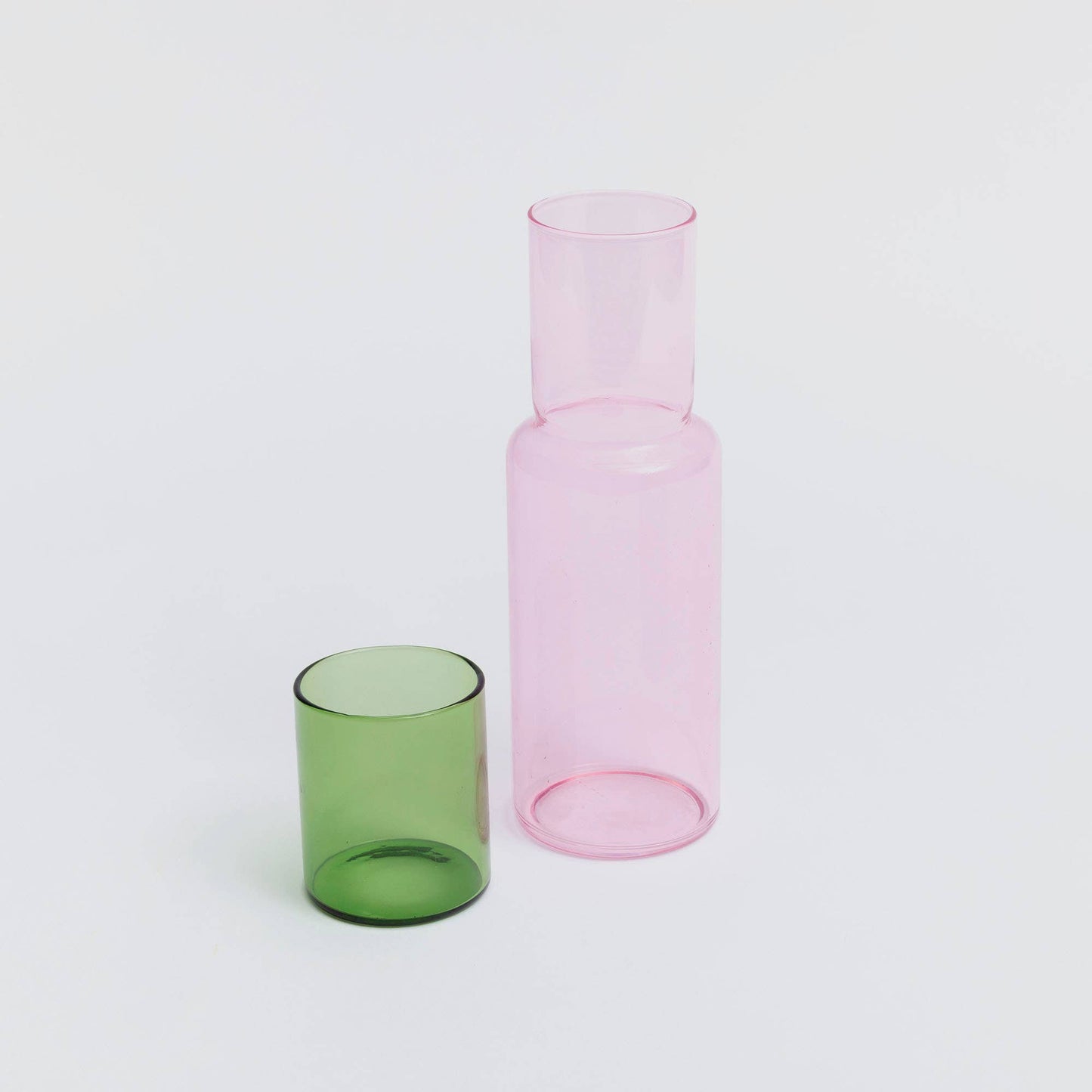 Block Design - Duo Tone Glass Carafe: Green/Blue