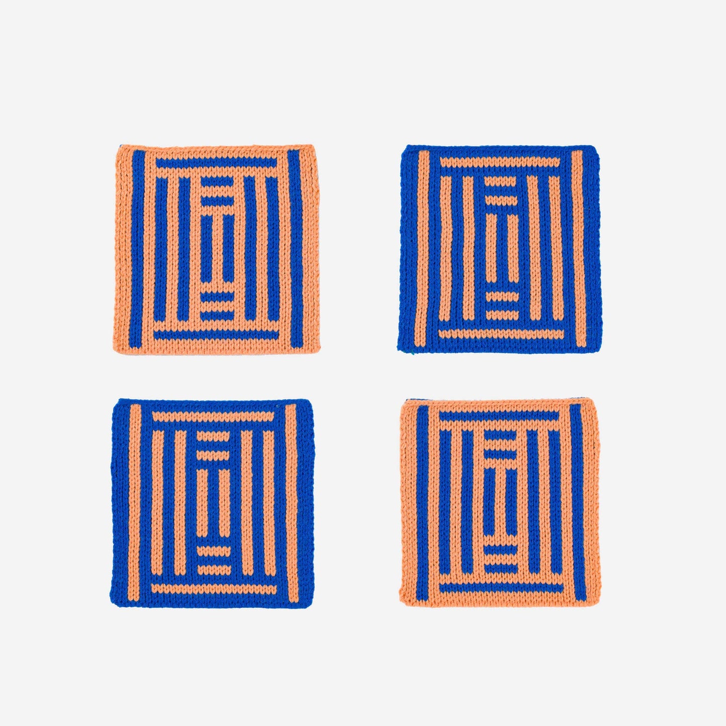 Columns Coaster Set: Cobalt