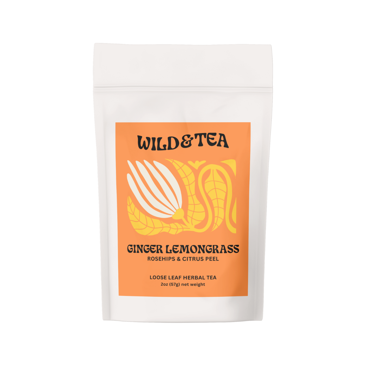 Ginger Lemongrass Herbal Tea: 2oz