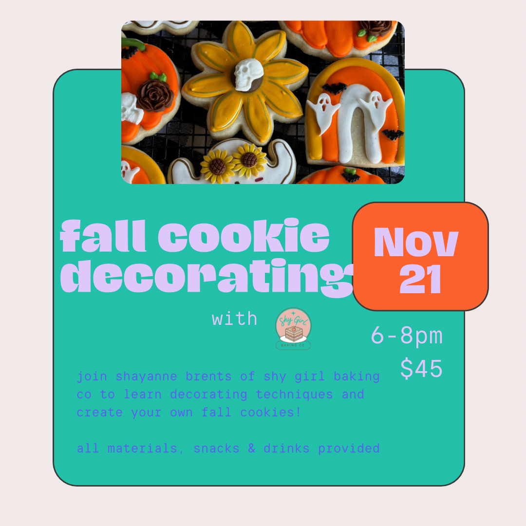 fall cookie decorating with shy girl baking co