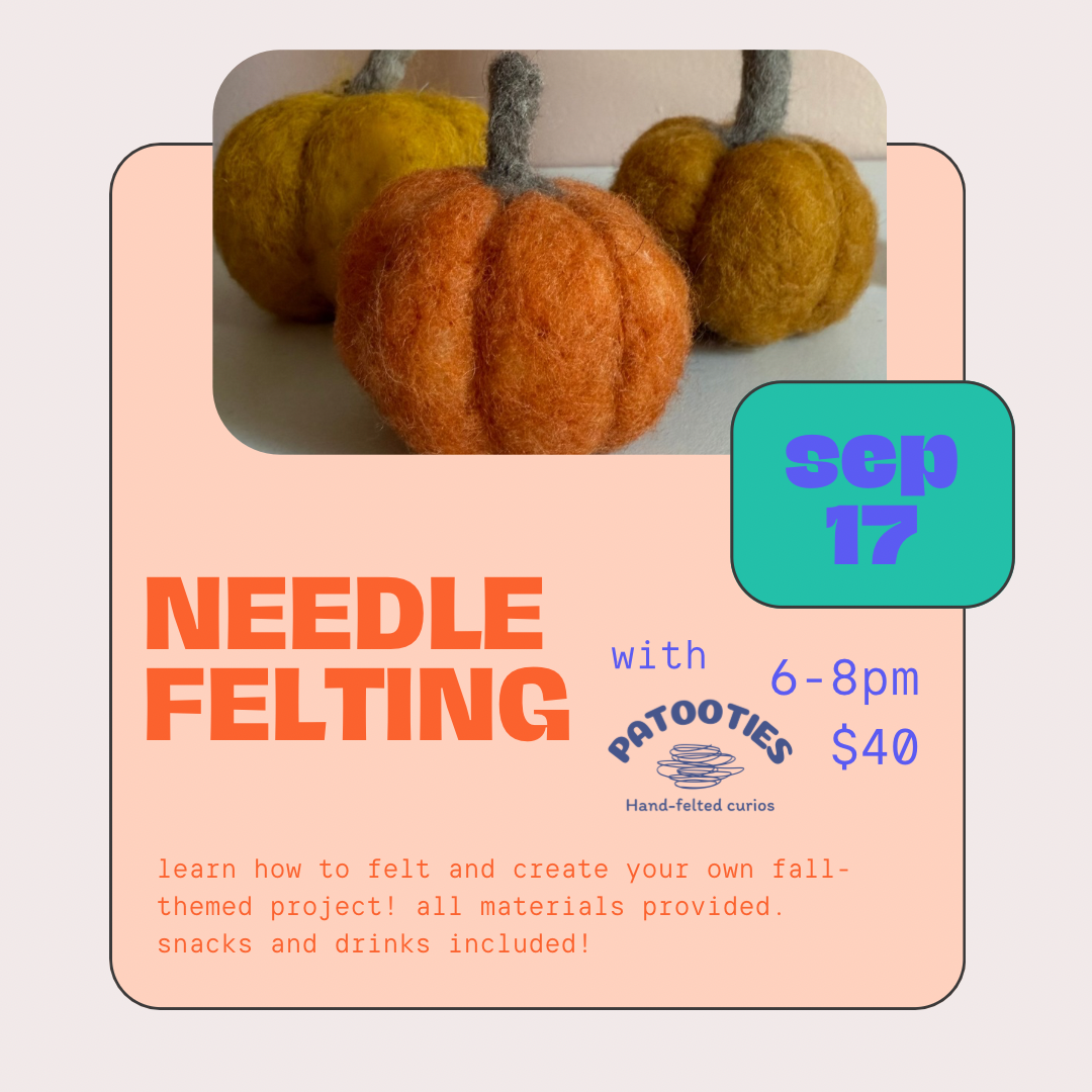 Needle Felting Workshop with Patooties Hand-Felted Curios - Pumpkins!