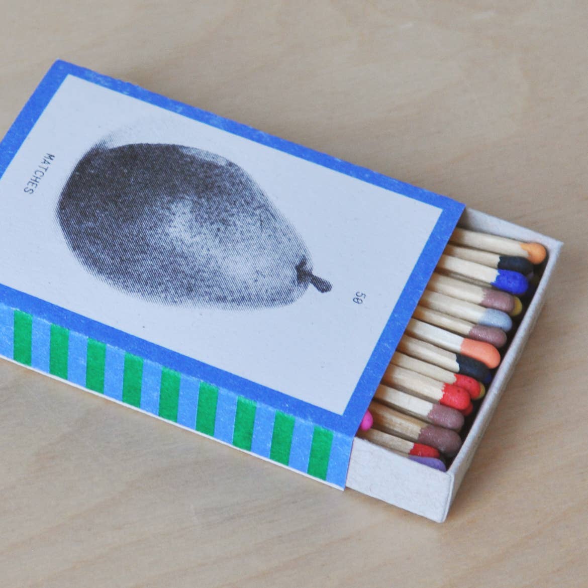 "Pear" Risograph Printed Matchbox