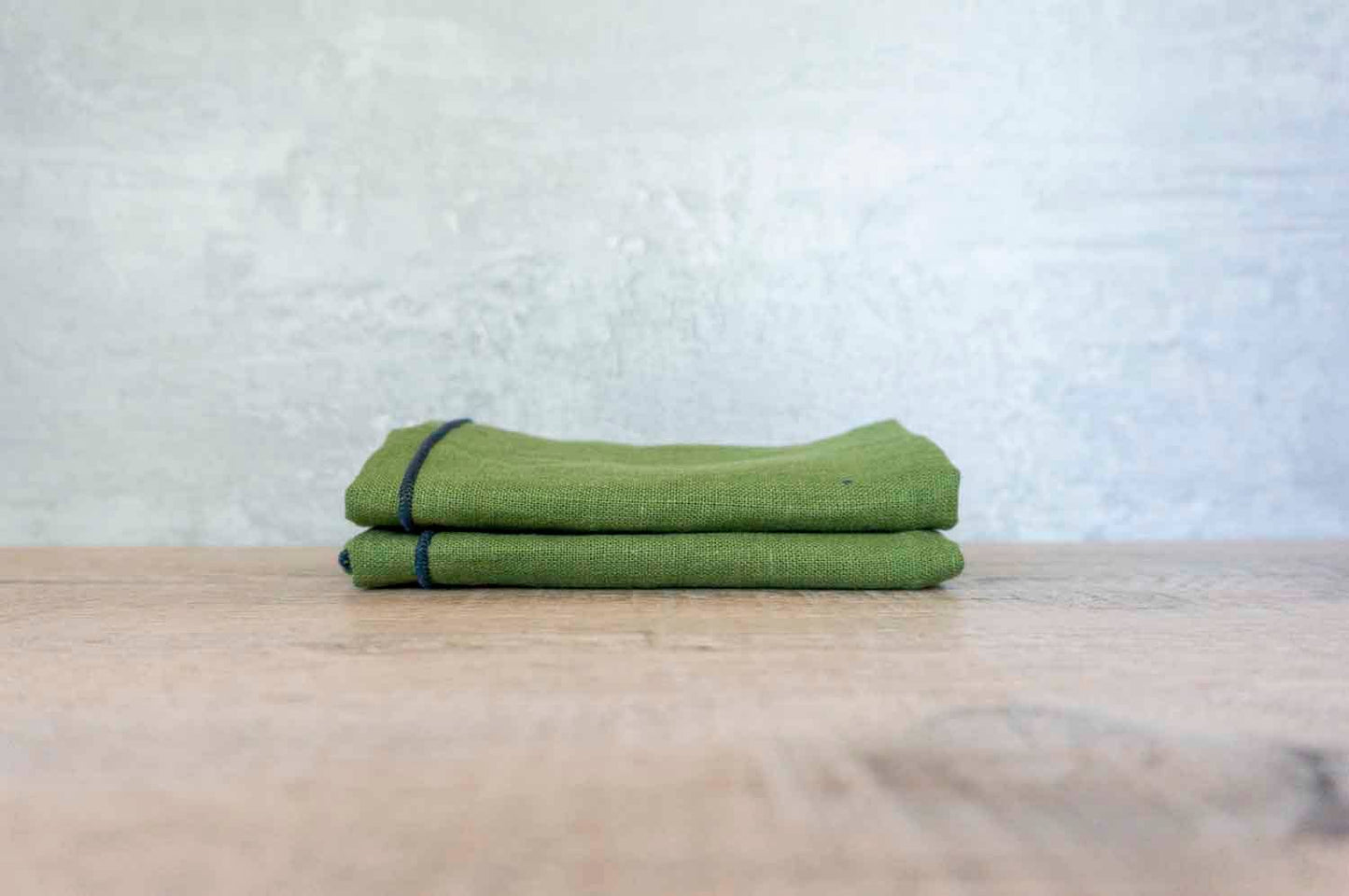 100% Linen Holiday Green (Navy Blue) Cloth Napkin - Set of 2