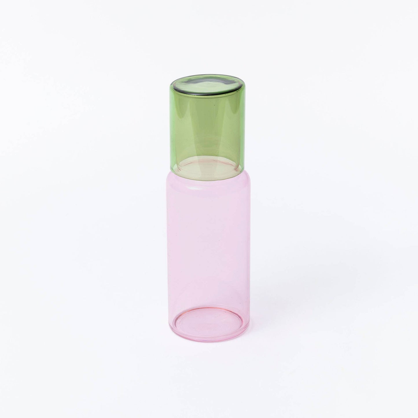 Block Design - Duo Tone Glass Carafe: Green/Blue