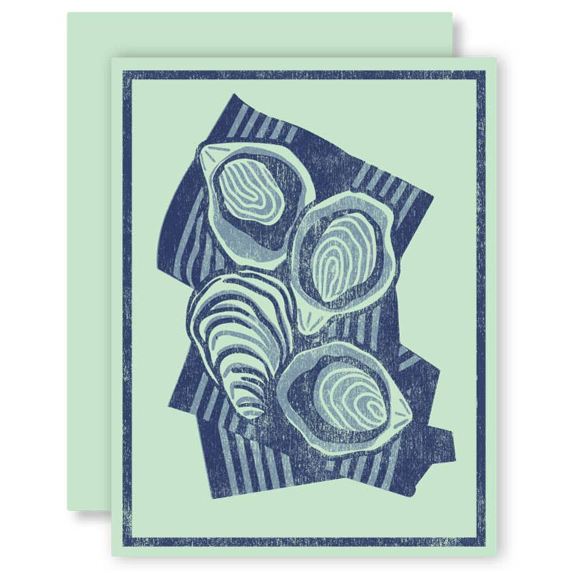 Oysters on the Half Shell Letterpress Card