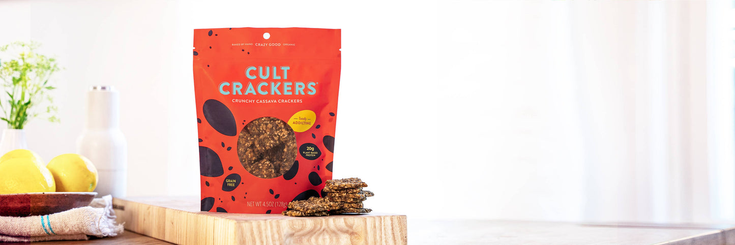 Cult Crackers - Crunchy Cassava Crackers Organic Gluten Free Holiday Snacks